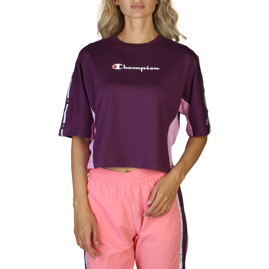 Champion Script Logo Crewneck Violet Women's T-Shirt 113345-VS504