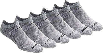 Saucony Mesh Comfort Fit Performance No-Show Grey Basic Men's Socks