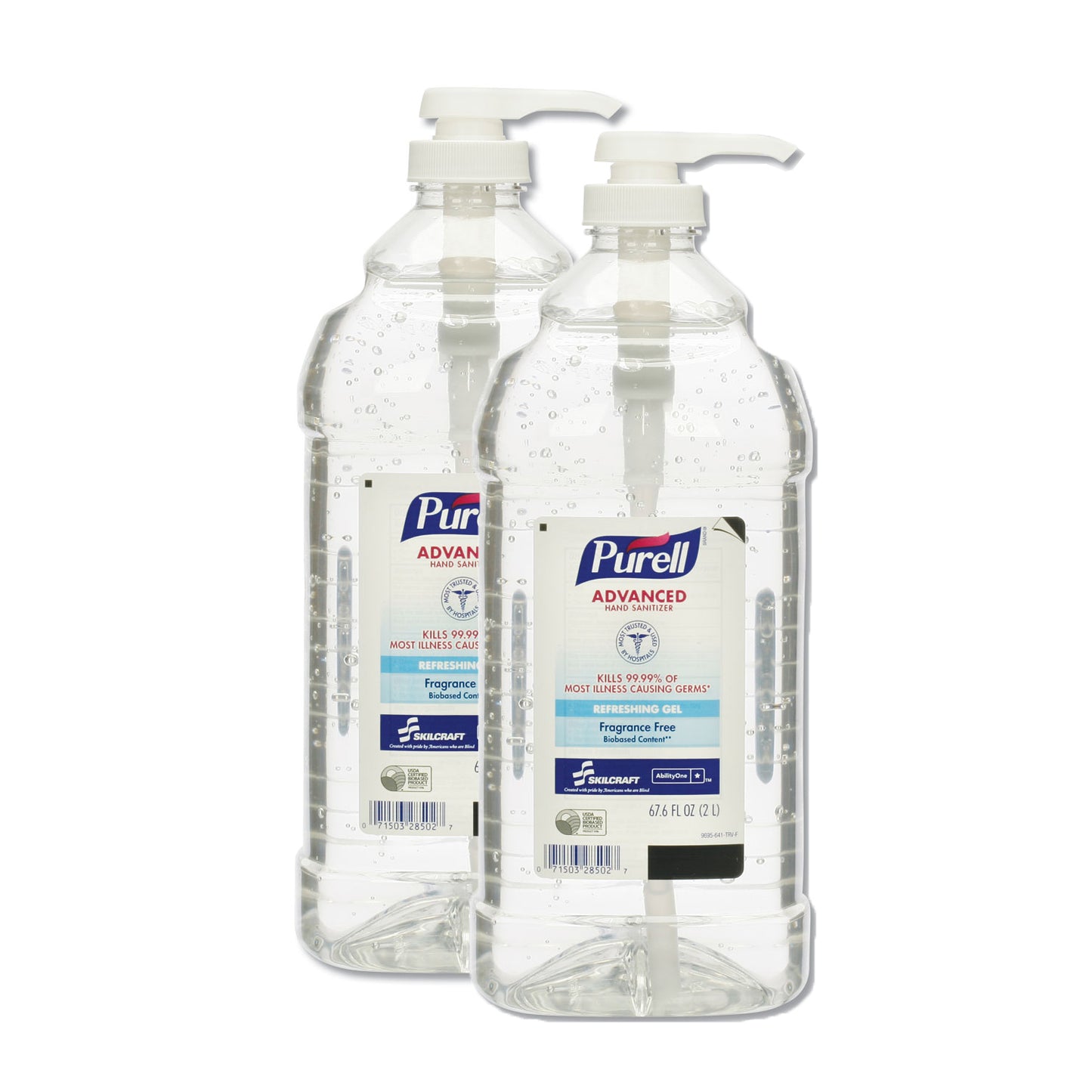 Purell Instant Hand Sanitizer Clear Skilcraft 2 Liter Bottle (2 Pack)