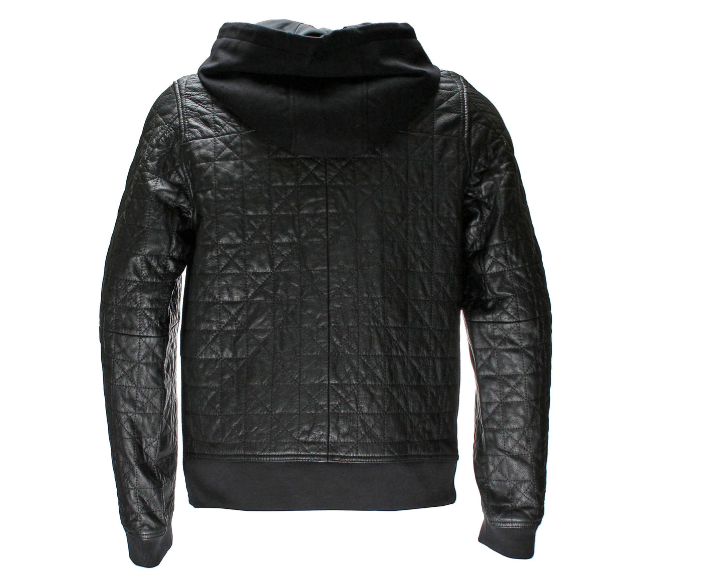 Nike Air Jordan Leather Black/White-Cool Grey Men's Letterman Jacket 632071-010