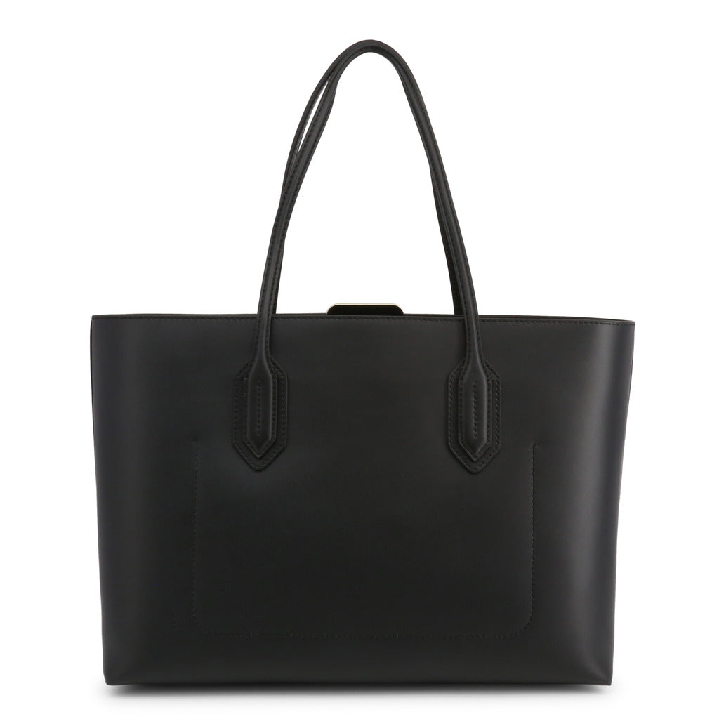 Emporio Armani Lined Cowhide Leather Black Women's Tote Bag Y3D103YDT6A181386