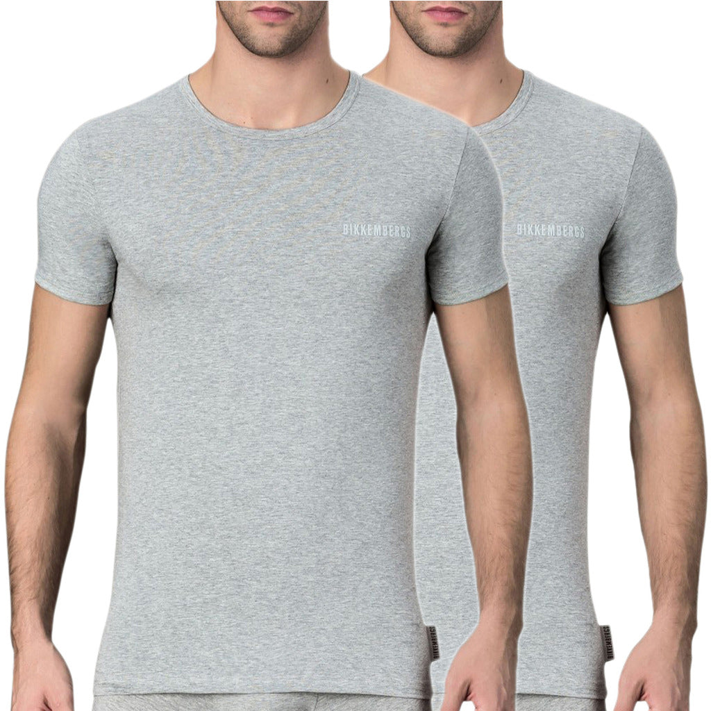 Bikkembergs 2-Pack Undershirt Grey Melange Men's T-Shirt 100VBKT040862200