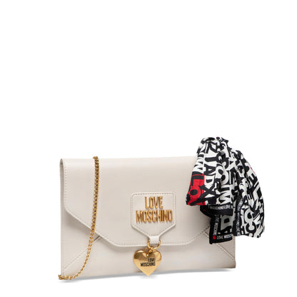 Love Moschino Soft & Charm With Foulard Ivory Women's Clutch Bag JC4049PP1ELO0110