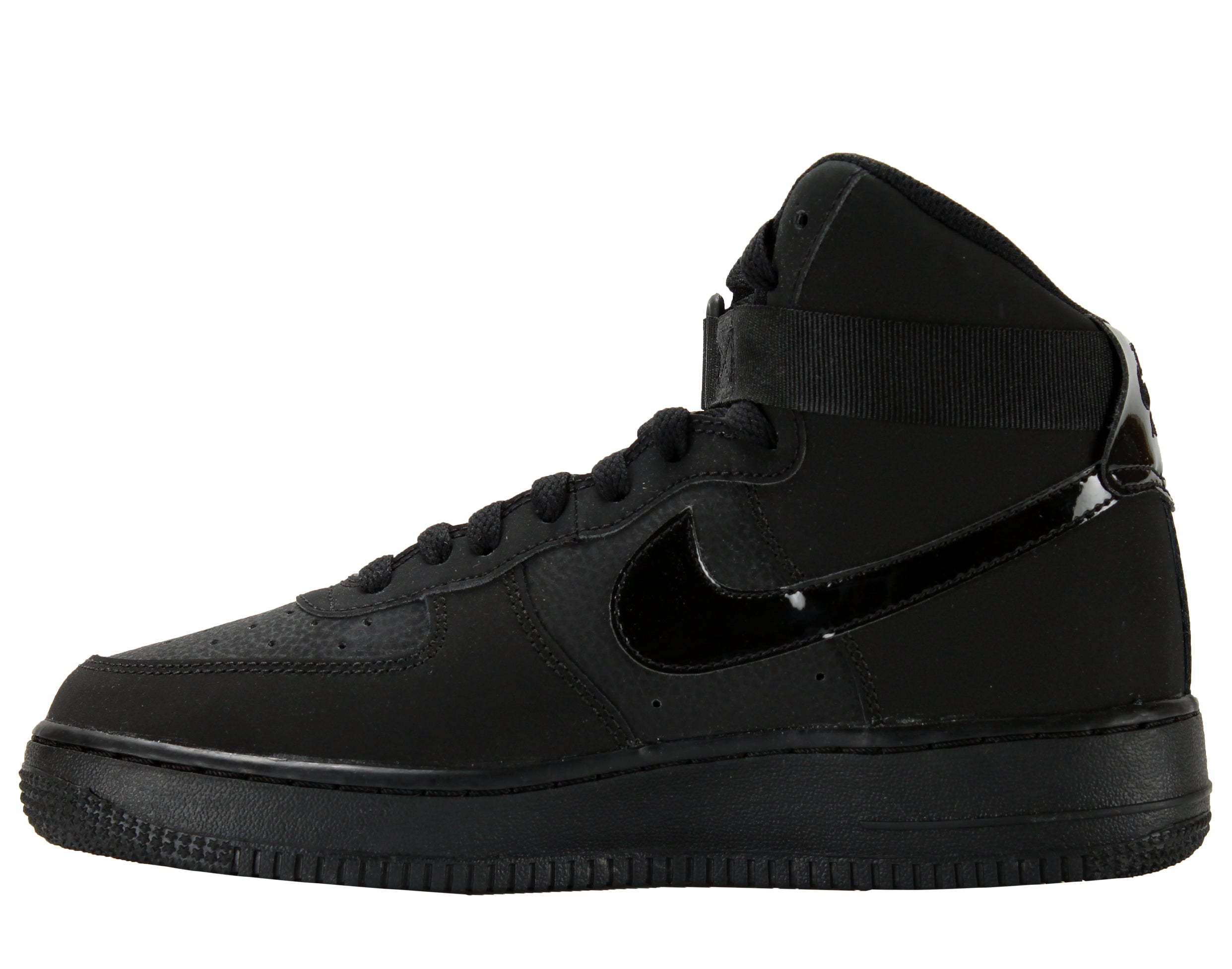 Nike Air Force 1 High (GS) Black/Black Big Kids Basketball Shoes 65399 ...