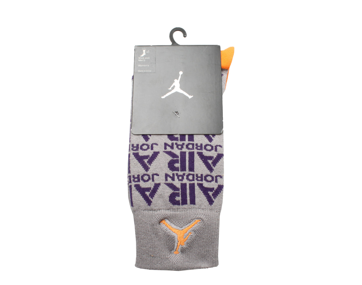 Nike Air Jordan Jumpman 5 Crew Grey/Purple/Orange Socks 658501-003