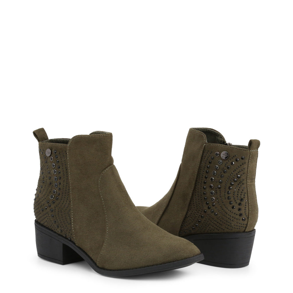 Xti Pointed Toe Khaki Women's Ankle Boots 04860602