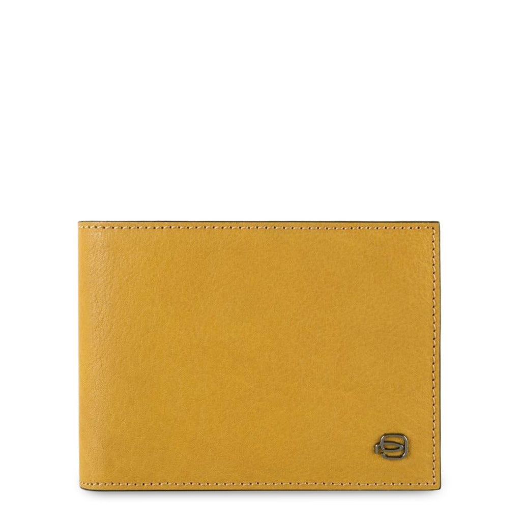 Piquadro Black Square Cuero Leather Yellow Men's Wallet PU257B3R-G