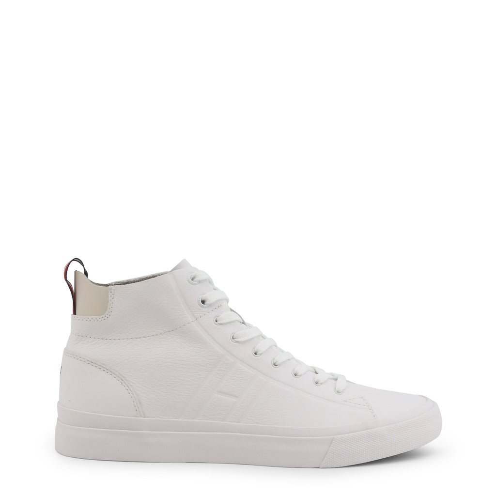 Tommy Hilfiger Leather White High Top Men's Shoes FM0FM02528-YBS