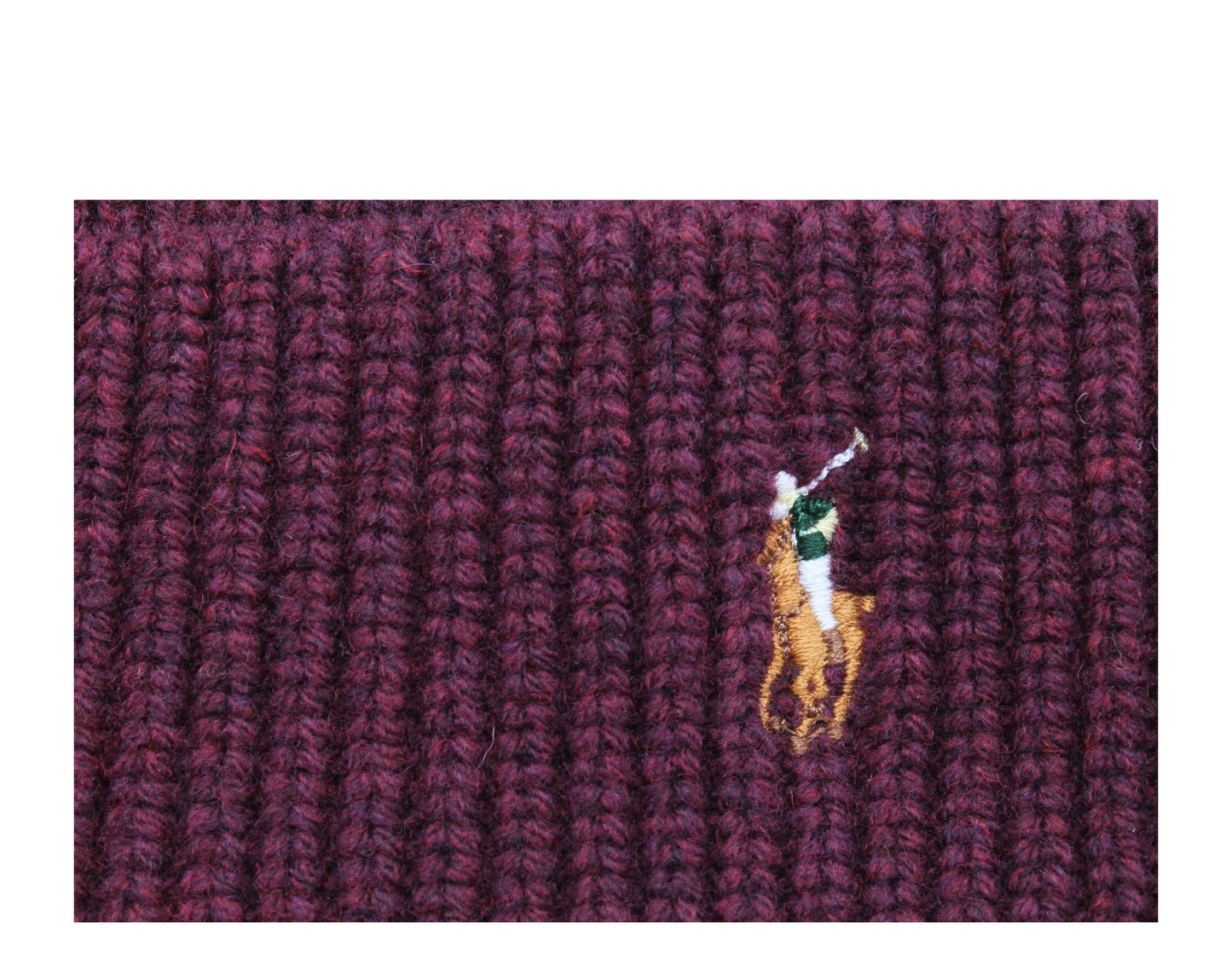 Polo Ralph Lauren Merino Wool Knit Wine Horse Scully Beanie Hat 6F0101-600