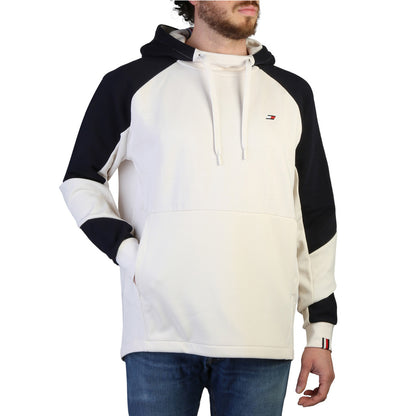Tommy Hilfiger Sport Color-Blocked Waffle Texture Hoodie Weathered White Men's Sweatshirt MW0MW30380AC0