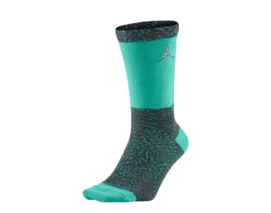 Nike Air Jordan Elephant Print Crew Turquoise/Dark Grey Socks 724929-021