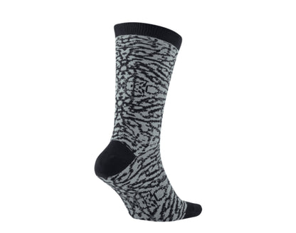 Nike Air Jordan Seasonal Elephant Print Crew Wolf Grey/Black Socks 724930-012