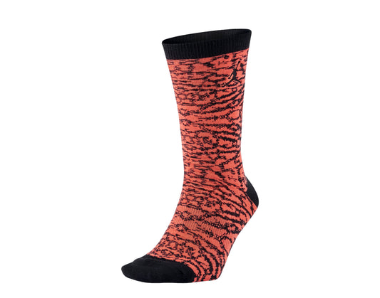 Nike Air Jordan Seasonal Elephant Print Crew Orange/Black Socks 724930-808