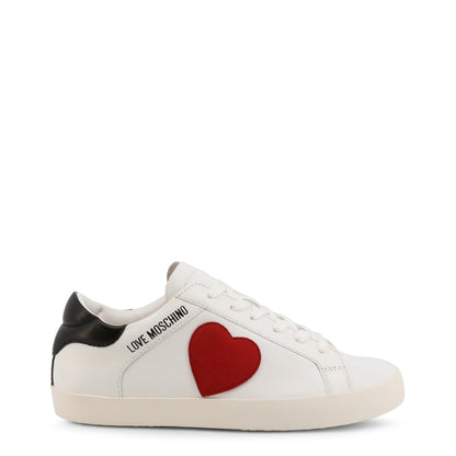 Love Moschino Suede Heart Nappa Leather White Women's Shoes JA15402G1EI4310A