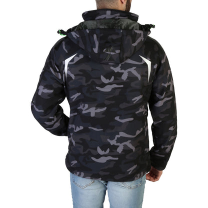 Geographical Norway Techno Camo Hooded Black/Green/Black Men's Jacket