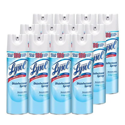 Lysol Disinfectant Spray Crisp Linen 19 oz Aerosol (12 Pack) 36241-74828