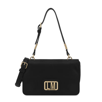 Love Moschino LM Plaque Nylon Black Women's Shoulder Bag JC4295PP0DKM0000