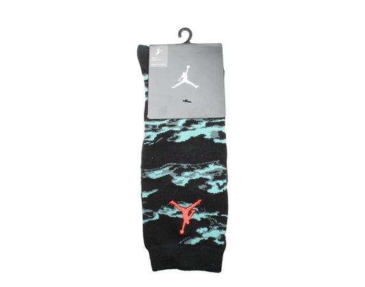 Nike Air Jordan Cloud Camo Dress Crew Black/Turquoise/Infrared Socks 806419-010