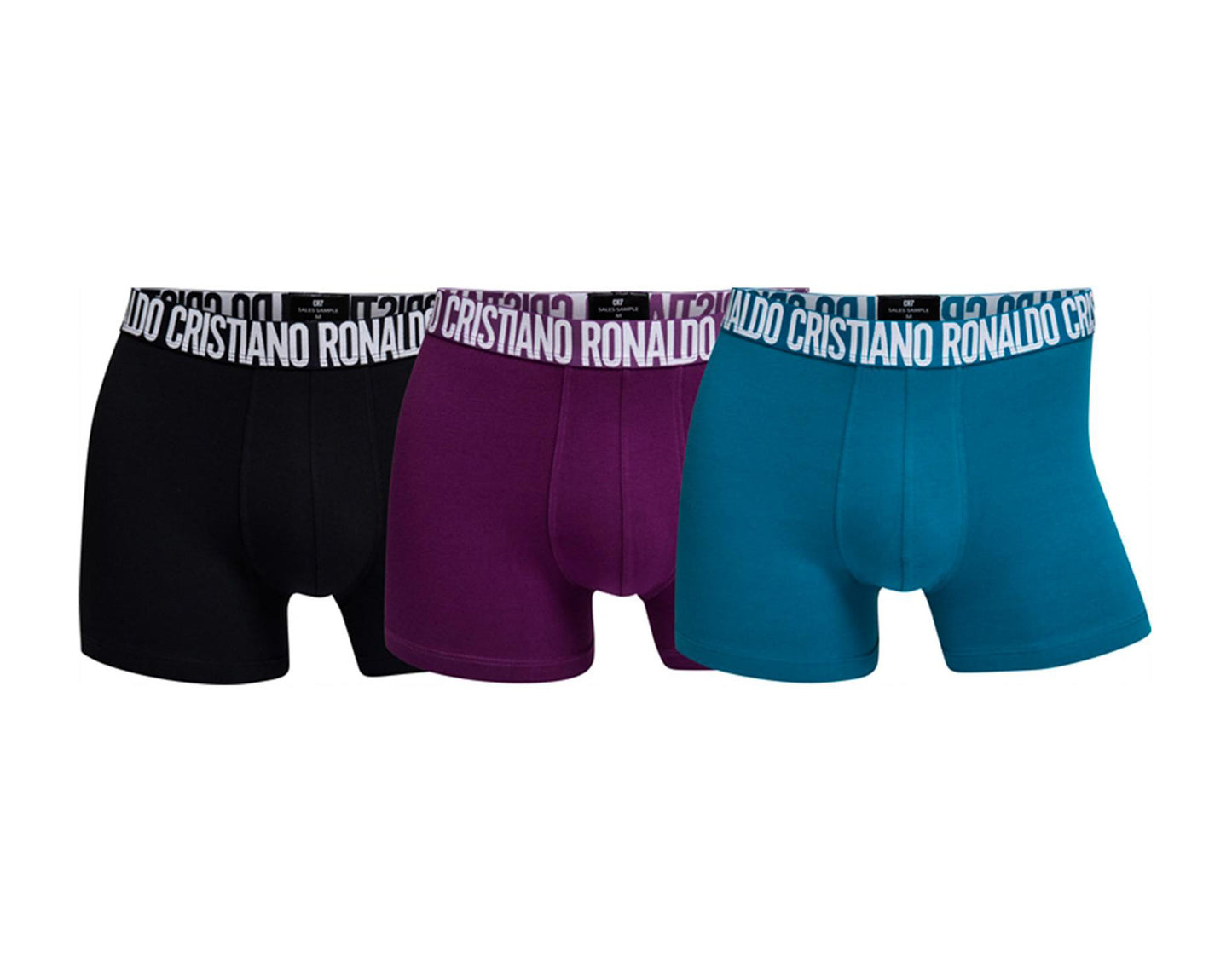 Cristiano Ronaldo CR7 3-Pack Boxer Briefs Black/Purple/Teal Men's Underwear 8100-49-649