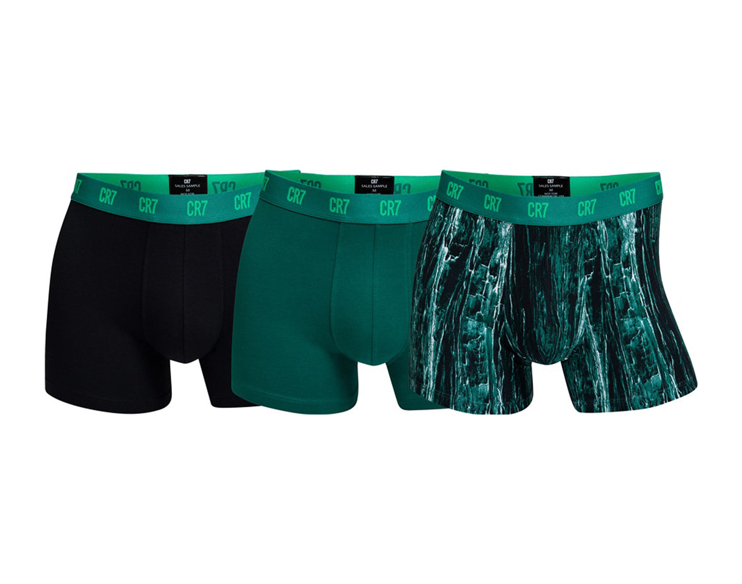 Cristiano Ronaldo CR7 3-Pack Boxer Briefs Black-Green/Green-Green/DigiCamo-Green Men's Underwear 8110-49-701