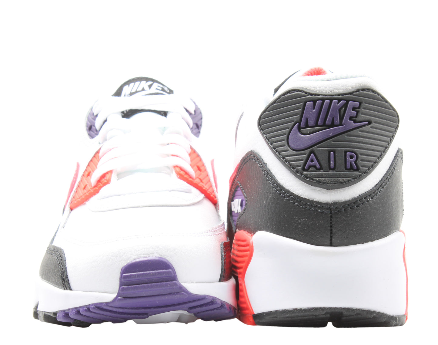 Nike Air Max 90 LTR (GS) White/Crimson-Black Big Kid's Running Shoes 833412-117