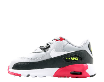 Nike Air Max 90 LTR BT Grey/White-Pink-Volt Big Kid's Running Shoes 833416-028