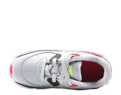 Nike Air Max 90 LTR BT Grey/White-Pink-Volt Big Kid's Running Shoes 833416-028