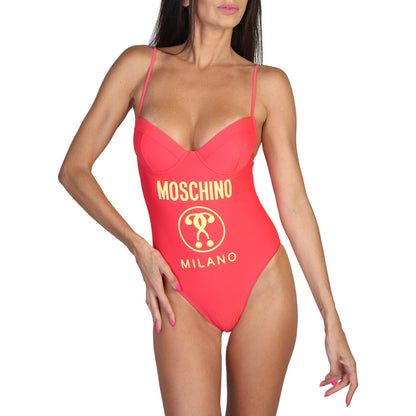 Moschino Maxi Logo Print One-Piece Pink Women's Swimsuit A49854901A0215