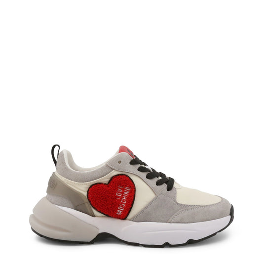 Love Moschino Heart Suede White Women's Shoes JA15515G1FIO412A