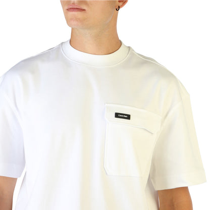Calvin Klein Logo Pocket Crewneck White Men's T-Shirt K10K109790-YAF