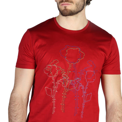 Emporio Armani Abstract Flower Red Men's T-Shirt 3Z1T6R1JQ3Z0-337