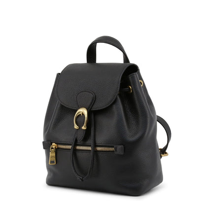 Coach Evie 22 Black Scratch-Resistant Polished Pebble Leather Backpack 68555