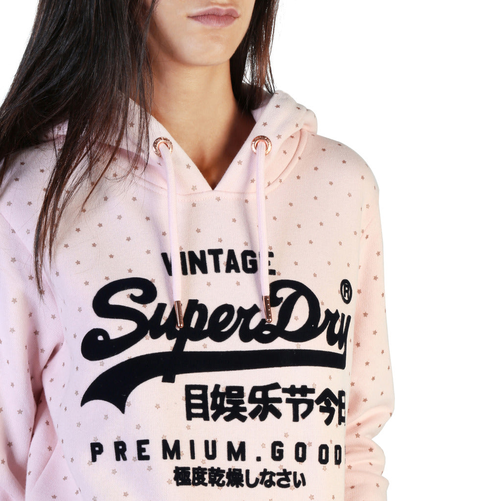 Superdry Vintage Premium Women's Pink Hoodie Pullover Sweatshirt W2000028A-MJE