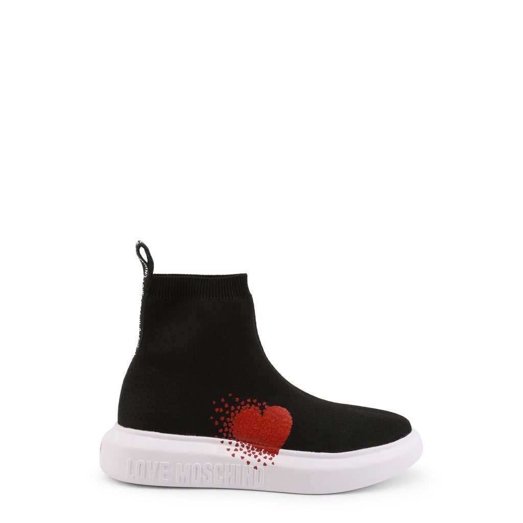Love Moschino Exploding Heart High Tops Black Women's Shoes JA15134G1EIZI000