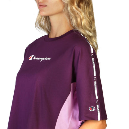 Champion Script Logo Crewneck Violet Women's T-Shirt 113345-VS504
