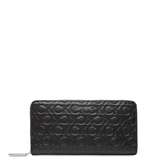 Calvin Klein Large Recycled Zip Around CK Black Women's Wallet K60K610253-BAX