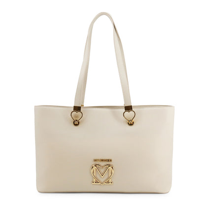 Love Moschino Fancy Heart Handle White Women's Shopping Bag JC4085PP1ELZ0110