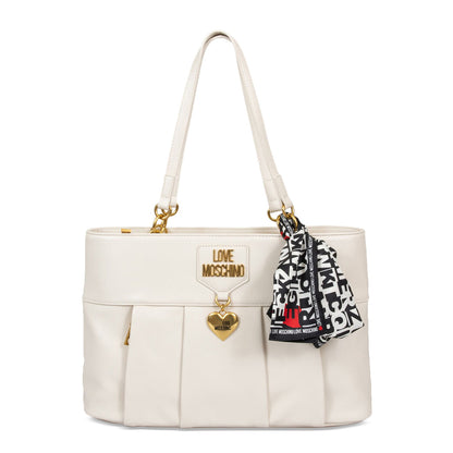 Love Moschino Soft & Charm With Foulard Ivory Women's Shoulder Bag JC4047PP1ELO0110