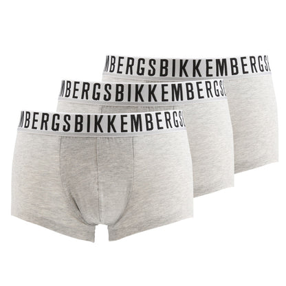 Bikkembergs 3-Pack Boxer Briefs Grey Melange Men's Underwear 221BKK1UTR01TR0033