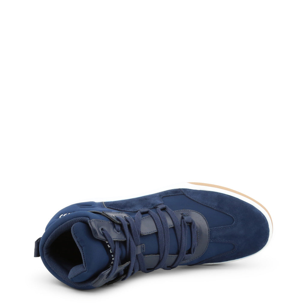 Bikkembergs Balkan Blue Leather High-Tops Men's Shoes 202BKM0038410