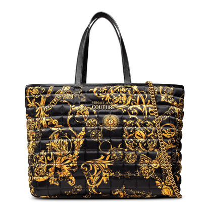 Versace Jeans Couture Baroque with Pochette Black Women's Tote Bag 71VA4BB6-ZS062-G89