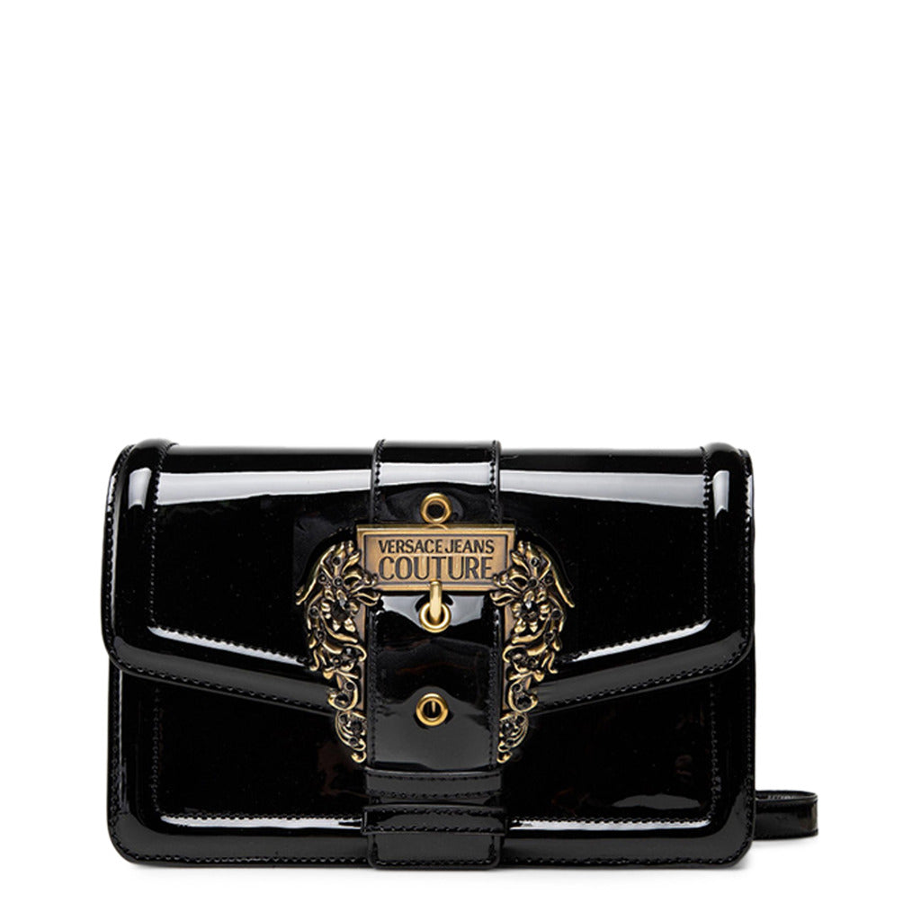 Versace Jeans Couture Faux Patent Leather Black Women's Shoulder Bag 71VA4BF1-ZS071-899