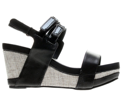 Antelope 967 Slingback Black Women's Wedge Sandals 967-BLACK