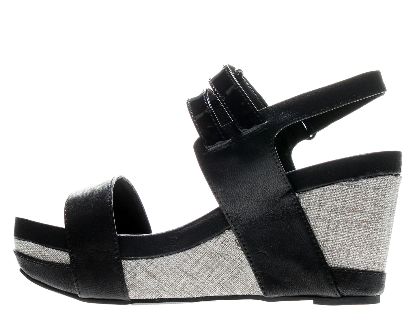 Antelope 967 Slingback Black Women's Wedge Sandals 967-BLACK