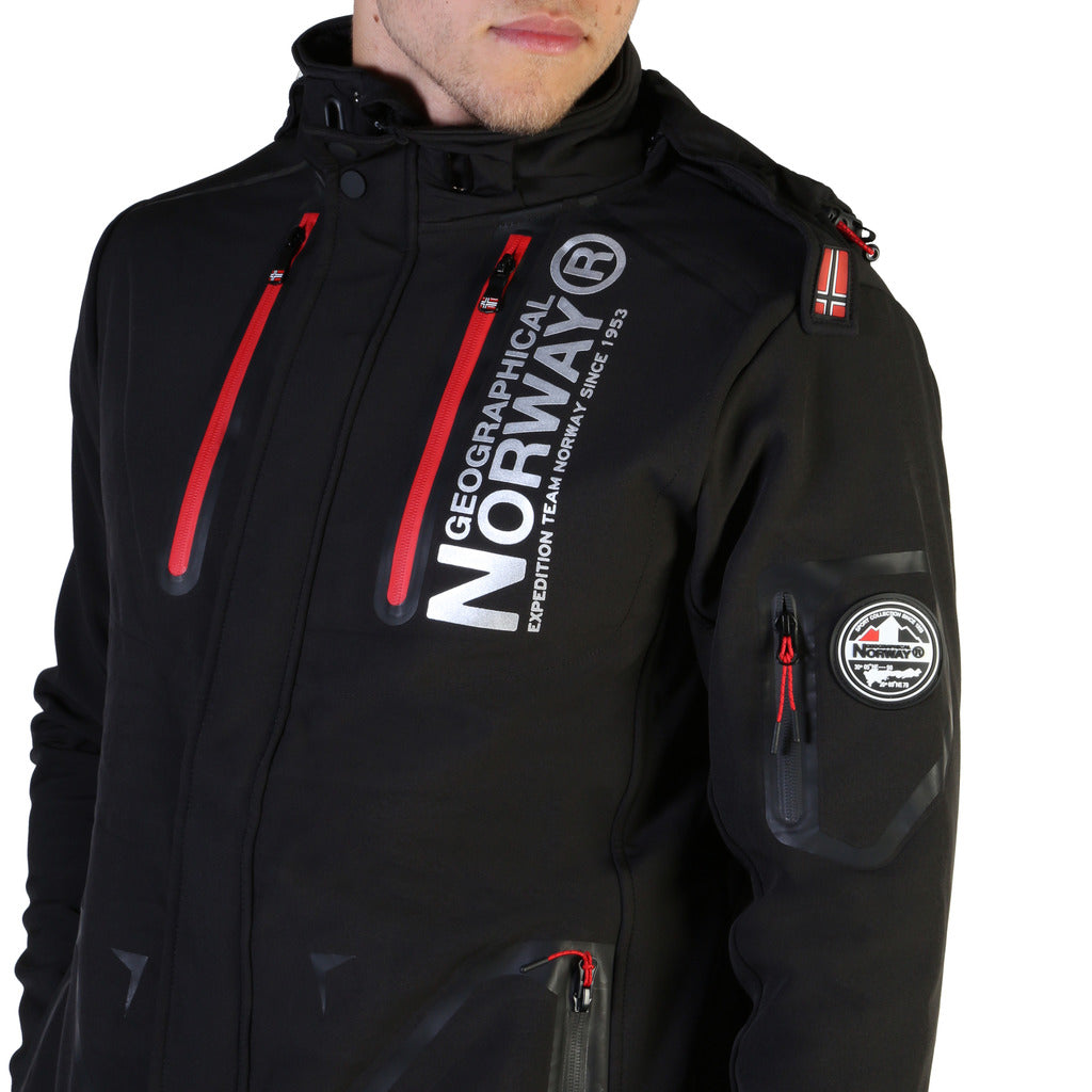 Geographical Norway Tyreek Black Hooded Men's Jacket