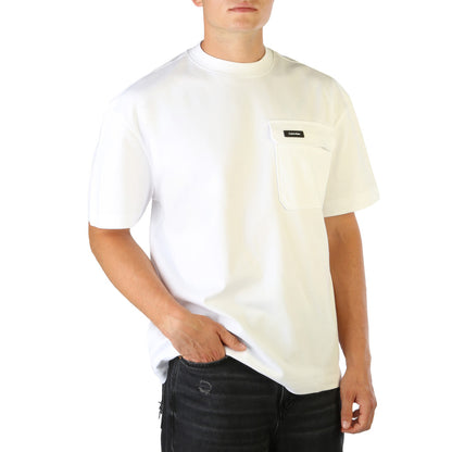 Calvin Klein Logo Pocket Crewneck White Men's T-Shirt K10K109790-YAF