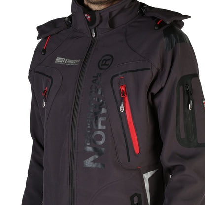 Geographical Norway Turbo Softshell Dark Grey Hooded Men's Jacket