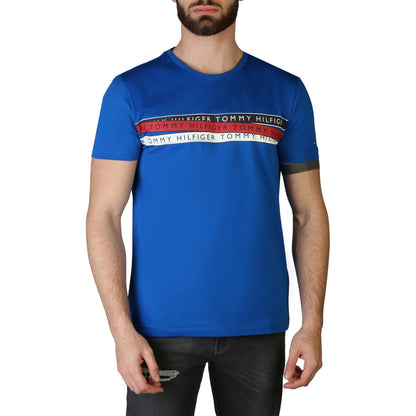 Tommy Hilfiger Logo Tape Blue Men's T-Shirt MW24549-D02