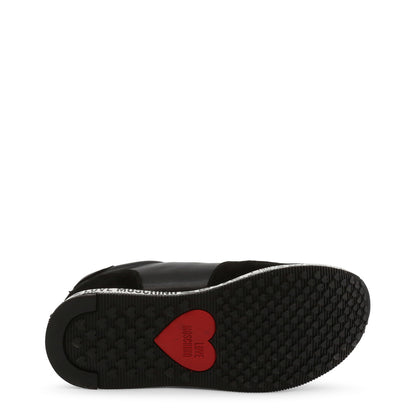 Love Moschino Heart Leather Black Women's Platform Shoes JA15364G1EIA400A