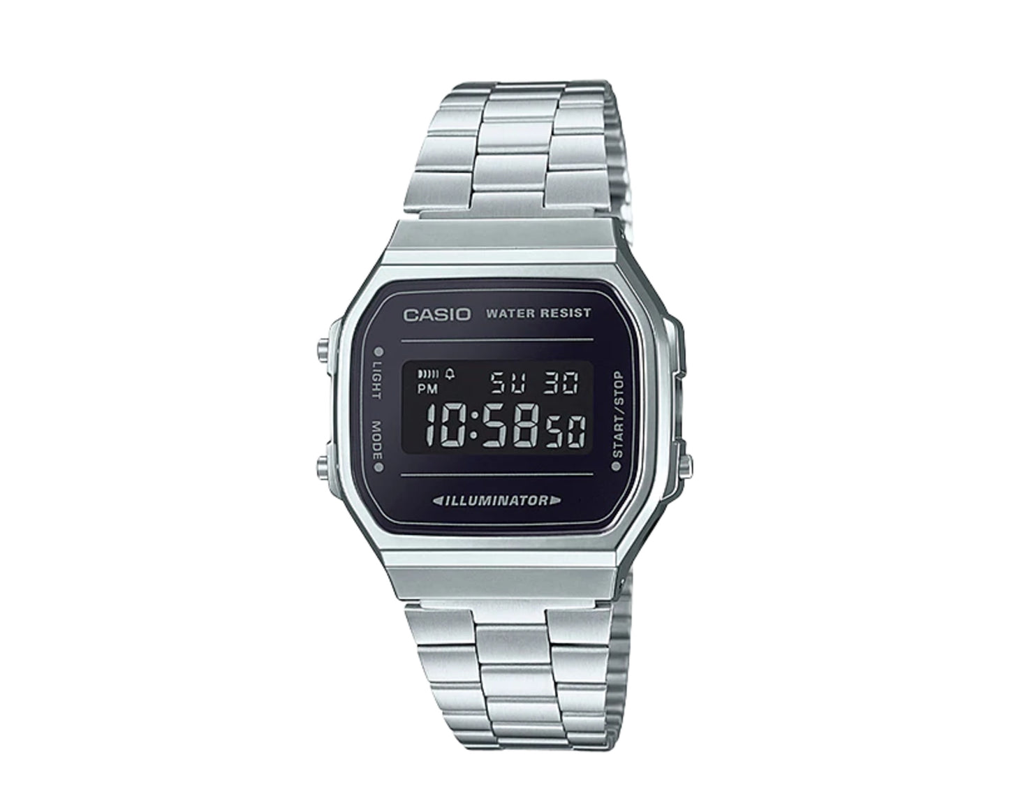 Casio Vintage A168WEM Digital Stainless Steel Silver Watch A168WEM-1